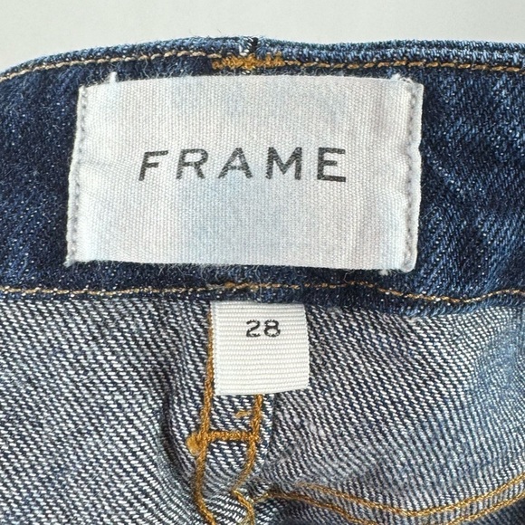 Frame Le Crop Two Toned Mini Bootcut Jeans in Blue Size 28 - Picture 3 of 8